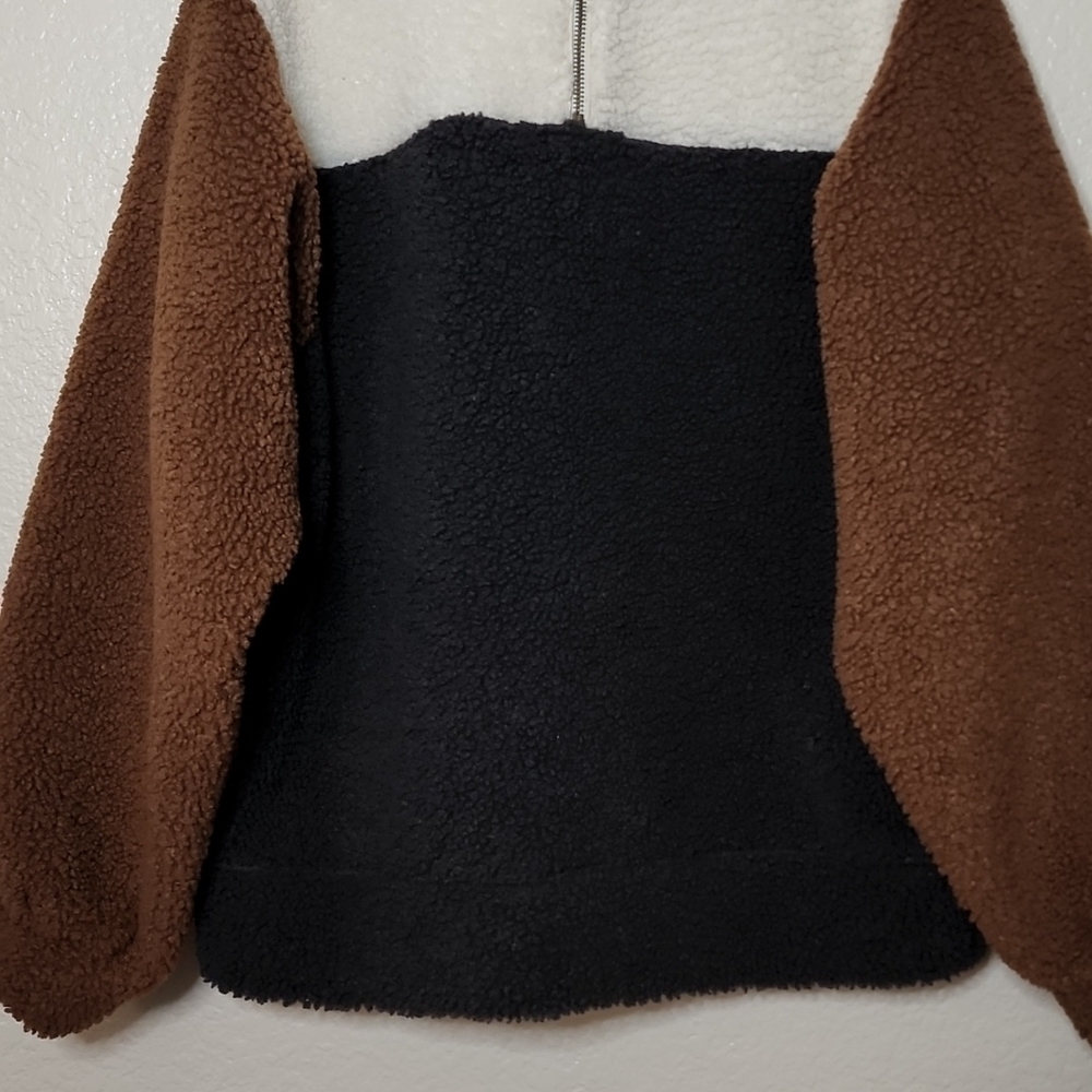 Universal Thread Color Block Pullover Zipper Sherpa - Picture 4 of 11